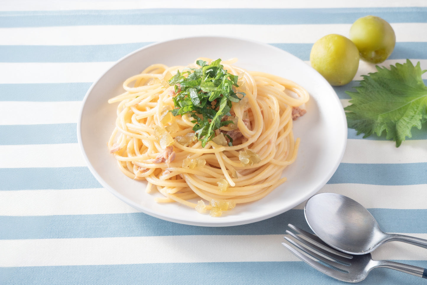 梅香るツナと大葉の和風冷製パスタ